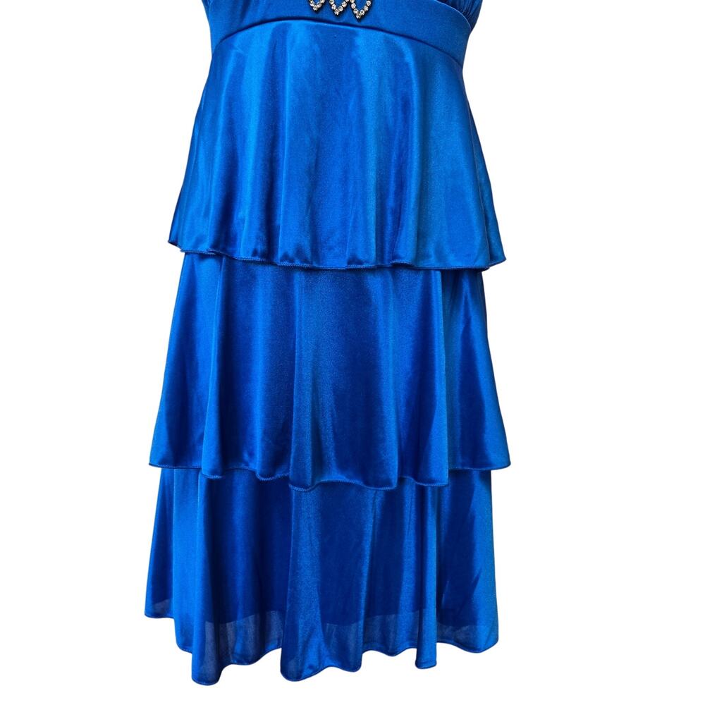 Taboo Vintage 90s Y2K Fairy Rhinestone Babydoll Tiered Going Out Mini Dress L - Picture 3 of 11
